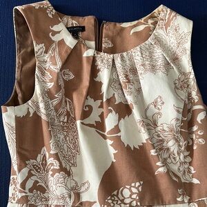 Talbots Brown and Cream Floral Women's Top